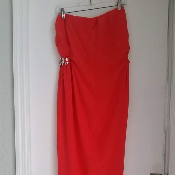 MALENE BIRGER Strapless Silk Gown, Crystal Belt - Picture 8 of 16